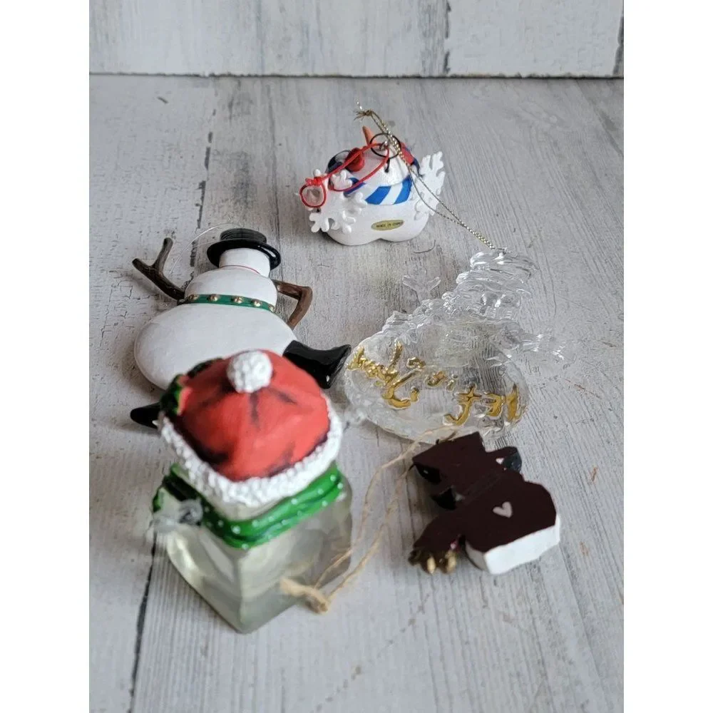 Ice Cube Snowman variety snowflake snow set mistletoe Xmas ornament‎